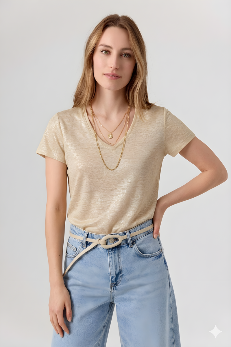 CAMISETA ADELLE COLOR BEIGE 1